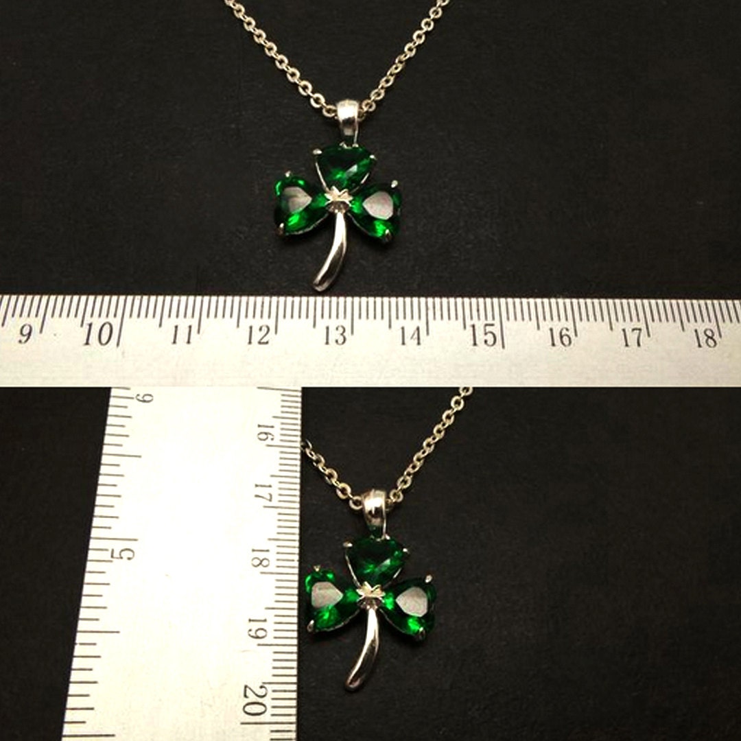 Sterling Silver Shamrock Necklace - Three Leaf Clover