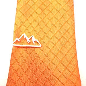 Silver Mountain Range Tie Clip - Mountain Jewelry, Groommen, Wedding Gift, Inspirational, Motivational, Skiing, Rock Climbing, Best Man Gift