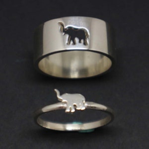 Elephant Ring - Couple Ring, Promise Ring, Elephant Jewelry, Alternative Matching Ring for Men Women, Anniversary Gift, Mother&#39;s day Gift