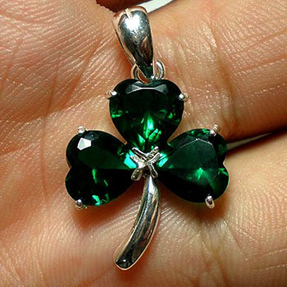 Silver Clover Four Leaf Necklace Colorful Zircon Shamrock 