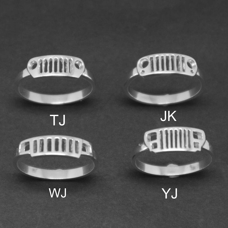Silver Jeep Ring Tj Jk Wj Yj Jeep Jewelry for Jeep Girl Etsy