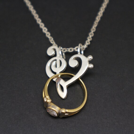 Musique Note Collier-Argent Sterling Bijoux-Or-Rosegold-Graver Treble