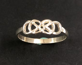 Sterling Silver Double Infinity Ring - Infinity Knot Ring, Infinity times Infinity Ring, Simple Minimalist Delicate Ring, Friendship Ring
