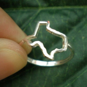 Bague d'État du Texas, bague contour d'État États-Unis - bijoux de carte inspirés de célébrités - Saint-Valentin, mariage de printemps, cadeau de fête des mères