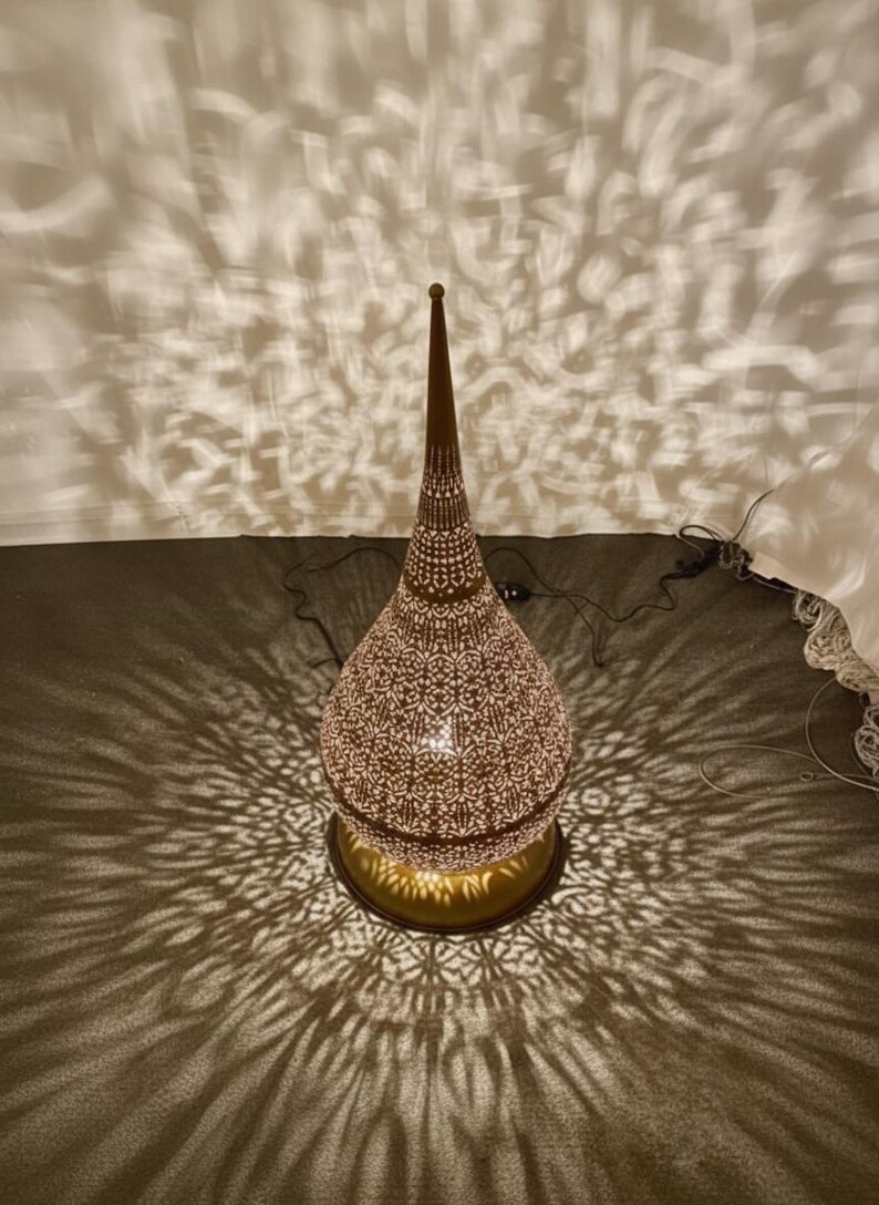 Handmade Brass Moroccan Floor Lamp: Filigree Tear Drop Design - Etsy
