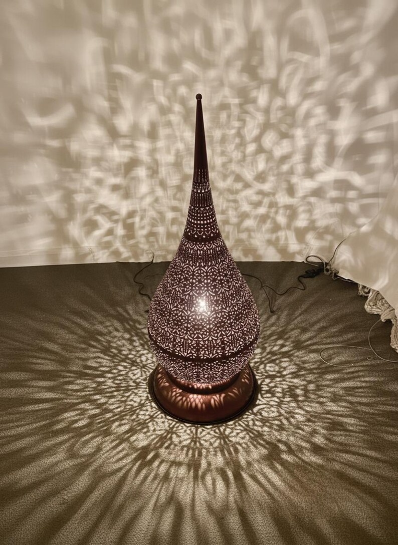 Handmade Brass Moroccan Floor Lamp: Filigree Tear Drop Design - Etsy