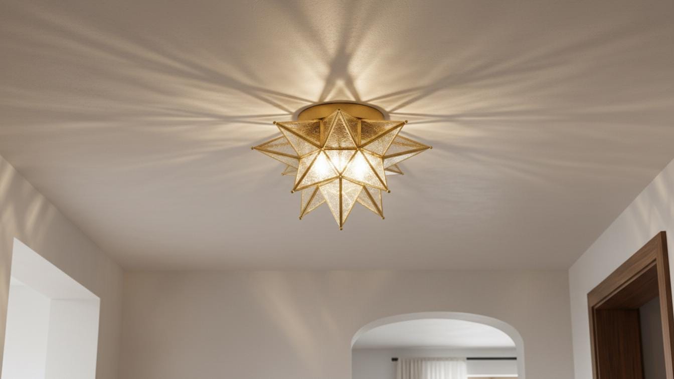 CAMEKIAY Interieur Moderne Moravische Ster Plafondlamp