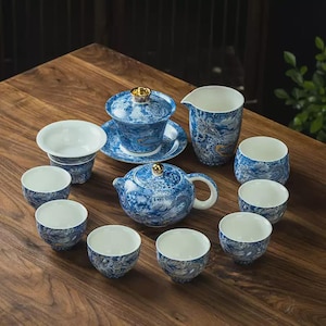 Handcrafted Cloisonné Dragon Tea Set: Chinese Gongfu Ceremony Gift