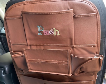 Winnie The Pooh Car Seat Organizer, Faux Leather Universal Fit