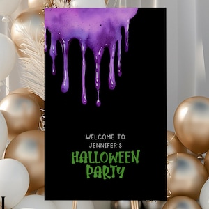 Spooky Halloween Party Welcome Sign: Haunted House Decor (24x36 Printable Digital Download