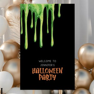 Spooky Halloween Party Welcome Sign: Haunted House Decor (24x36 Printable Digital Download