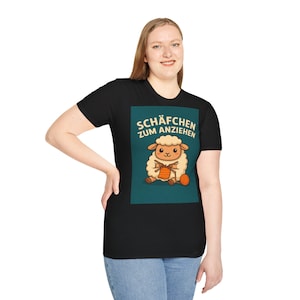 Cute Knitted Sheep Cartoon Design Cute Animal Graphic T-Shirt, Funny Sheep Tee, Easter Gift
