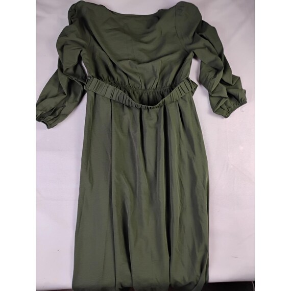 Shein Olive Green Long Sleeve Midi Dress Womens XL Gold Buckle Belt - Etsy  New Zealand