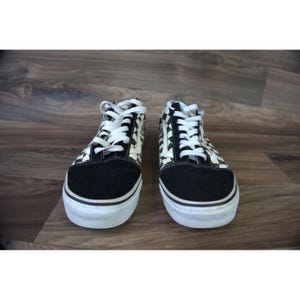 Vans Old Skool Checkerboard Black White Sneakers Men&#39;s Size 9.5
