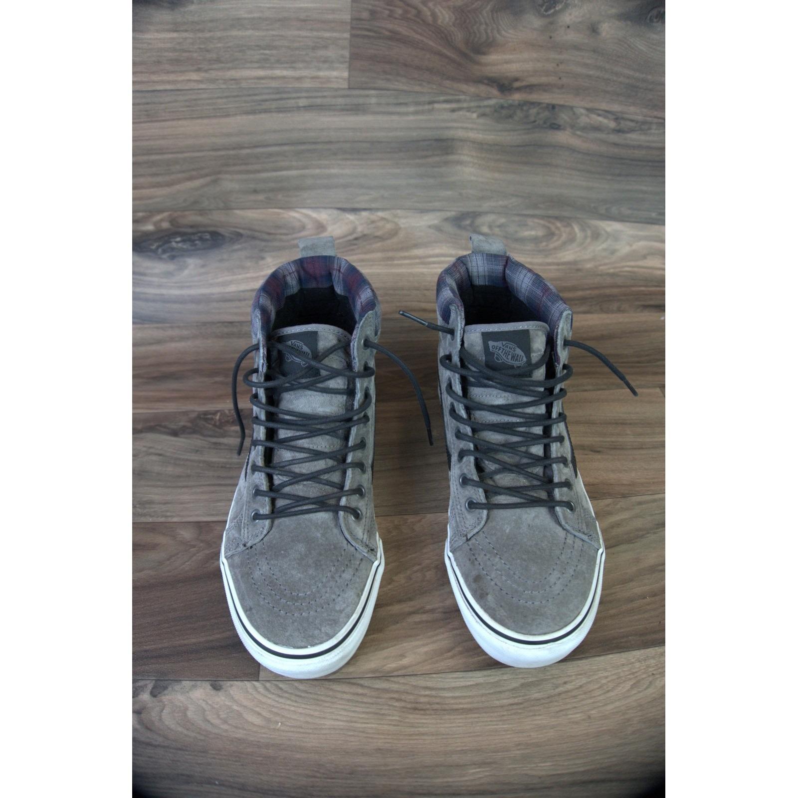 Vans Men’s Off the‎ wall scotchguard 721358 gray suede plaid Sk8 hi-tops Vans Scotchgard Sk8-hi Gray Suede Plaid High Top Skate  main image 3