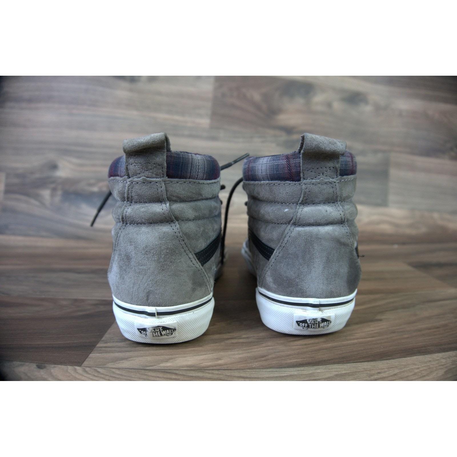 Vans Men’s Off the‎ wall scotchguard 721358 gray suede plaid Sk8 hi-tops Vans Scotchgard Sk8-hi Gray Suede Plaid High Top Skate  main image 2