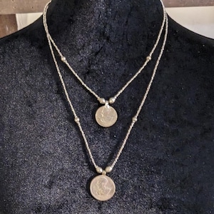 Vintage Haile Selassie Lion of Judah Ethiopian Rasta Coins Necklace