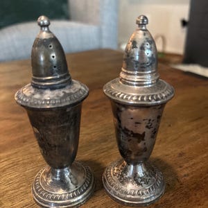 Empire Sterling Silver Salt and Pepper Shakers Weighted Stamped Vintage
