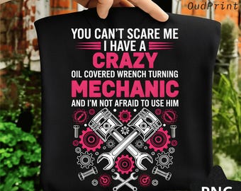 Drôle de femme mécanicien PNG : chemise de femme de mécanicien PNG, cadeau de femme de voiture, humour de réparation de voiture PNG, graphique vie de garage (téléchargement numérique)