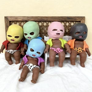 Novelty Masked Baby Doll Squishy, Soft Stress Relief Fidget Toy