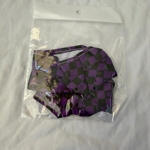 Labubu Puppenkleidung Lila Schwarz Kariert 2Teilig Outfit Top Rock Plüsch Kleidung Bild 2