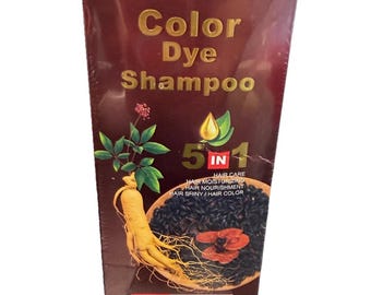 Champú colorante 5 en 1 negro natural ZTAZAKI / Cobertura de canas 250 ml instantáneo