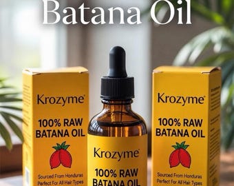 Paquete de 2 aceites de batana 100% puros Krozyme de Honduras, 100 ml - Cuidado puro para el crecimiento del cabello y el cuero cabelludo