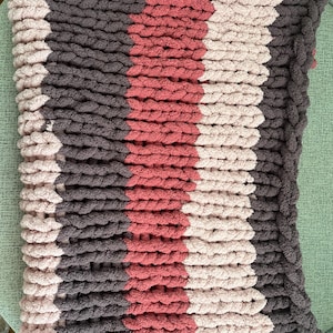 Hand Knitted Fall Chunky Chenille Blanket