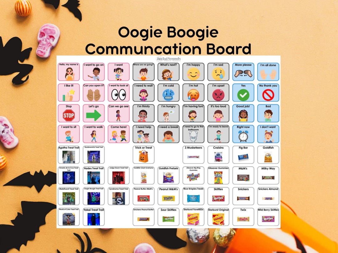 Oogie Boogie Bash AAC Communication Board - Etsy