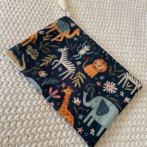 Safari Animals Cotton Zipper Pouch