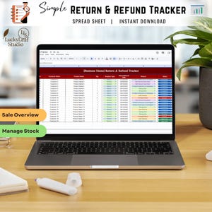 Sale and Refund Tracker | Google Sheets Business Tracker | Digital Order Log | Small Business Spreadsheet | Return Tracker