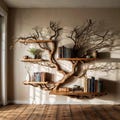 WaveNest Tree Bookshelf | Handmade Driftwood Branch Wall Bookcase