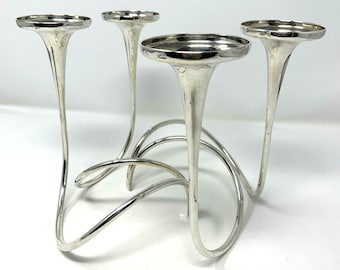 Candelabro seccional de 2 piezas con fuente de plata esterlina Gorham de mediados de siglo