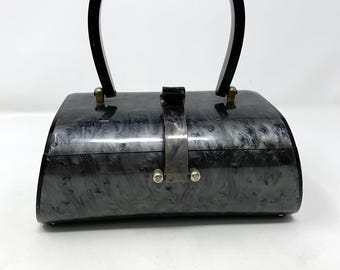 Bolso vintage de lucita con remolino gris, Florida, Miami