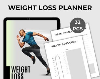Weight Loss Planner | Digital Fitness Journal | Printable Meal & Workout Tracker