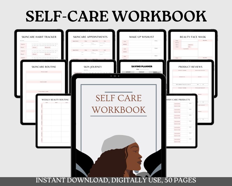 Self Care Planner | Digital Wellness Journal | Printable Mental Health ...