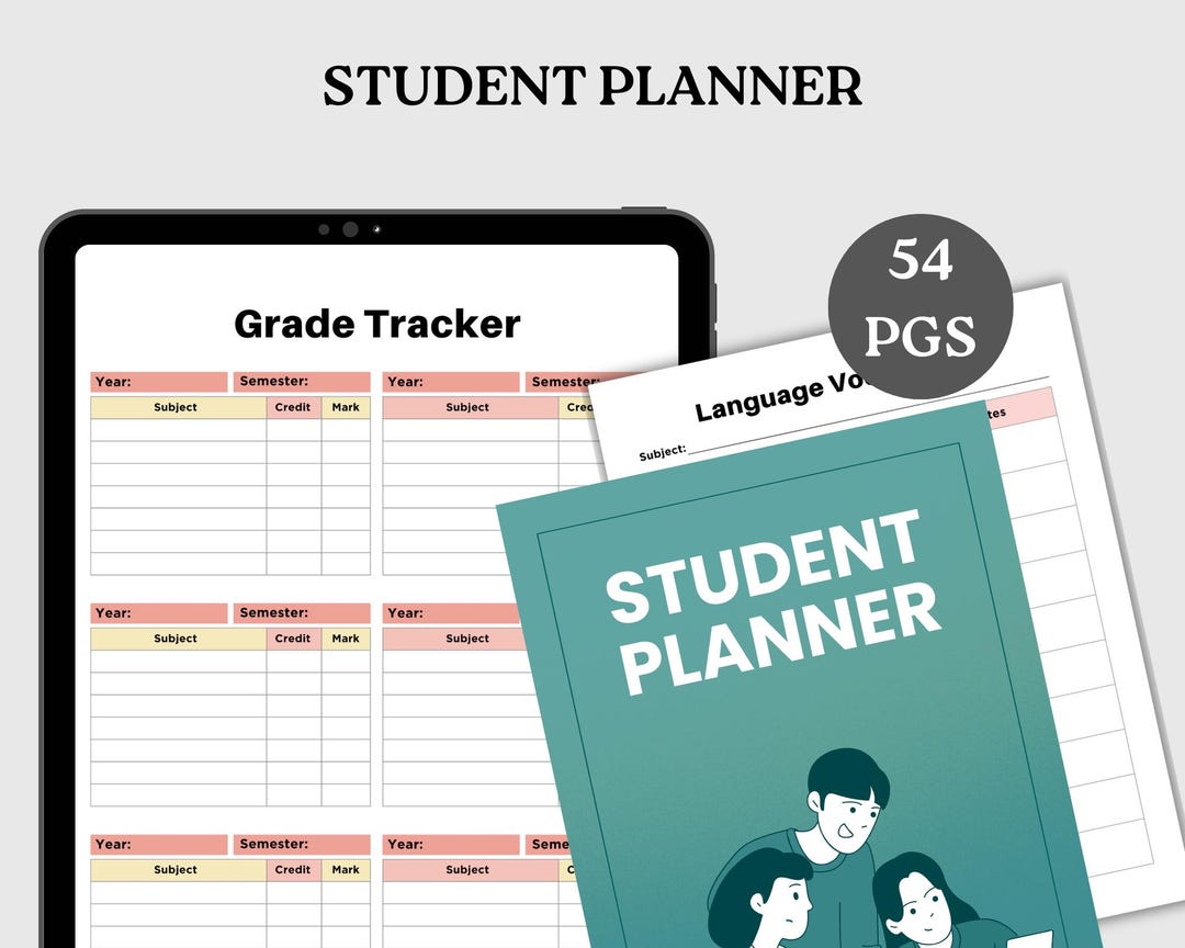 Student Planner | Digital Academic Organizer | Printable Homework ...