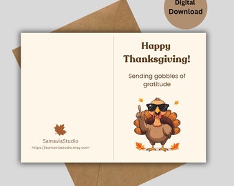 Grappige Thanksgiving-kaart voor hem | Humoristische Turkije-groet (digitale download)