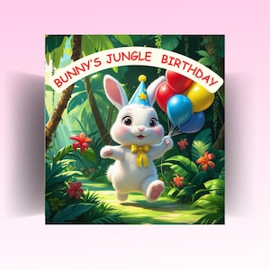 Bunny’s Jungle Birthday | Kids eBook, Children’s Book PDF, Digital Download, Illustrated Bedtime Story, Jungle Animal Story Book for Kids