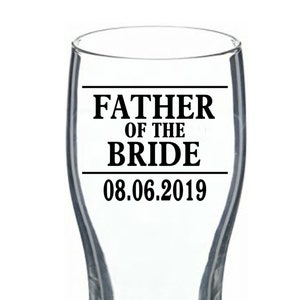 Wedding personalised glass, Father of the Bride Gift, DIY wedding sticker, Wedding gift ideas, Father of the Groom, Father of The Bride