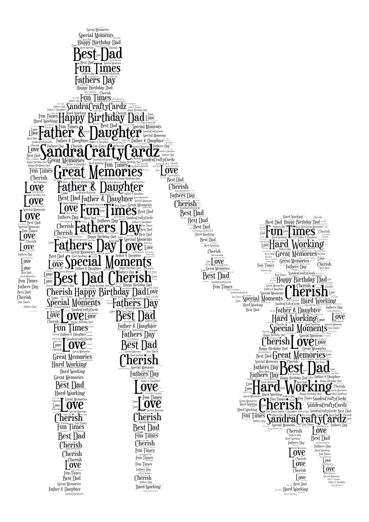 Personalised Son Daughter Dad Poem Daddy Day Birthday Christmas Gift Word Art 
