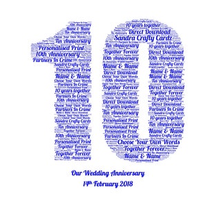 Anniversaire de mariage, Anniversaire personnalisé, Fichier imprimable, Cadeau unique, Cadeau de célébration, Anniversaire de mariage