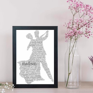 Personalized Ballroom Dancing Word Art Print: Custom Couple Gift