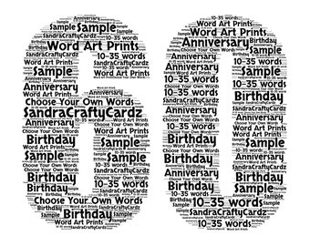 Personalised 60th Birthday, Birthday Gift, Word Art , Printable File, Digital Download