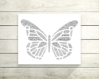 Butterfly Word Art | Etsy