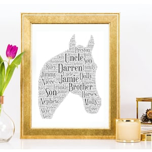 Personalized Horse Word Art Print: Custom Equestrian Gift (JPEG or PDF)