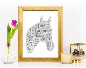 Horse personalised gift, Horse , Gift for her, Horse Rider,Horse picture gift, Custom Horse Gift, Pony Club, Riding School