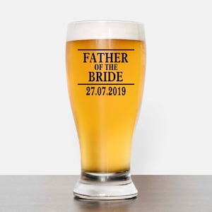 Wedding personalised glass, Father of the Bride Gift, DIY wedding sticker, Wedding gift ideas, Father of the Groom, image 1