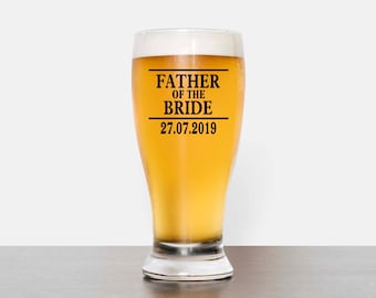 Wedding personalised glass, Father of the Bride Gift, DIY wedding sticker, Wedding gift ideas, Father of the Groom,