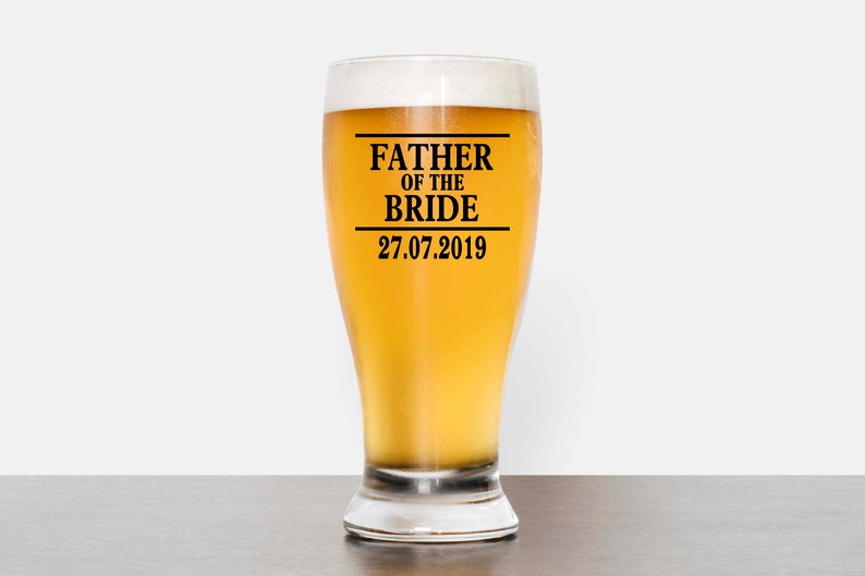 Wedding personalised glass, Father of the Bride Gift, DIY wedding sticker, Wedding gift ideas, Father of the Groom, image 1